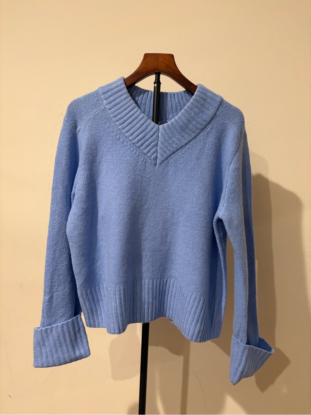 A new day Sky Blue V-Neck Women's Sweater M
